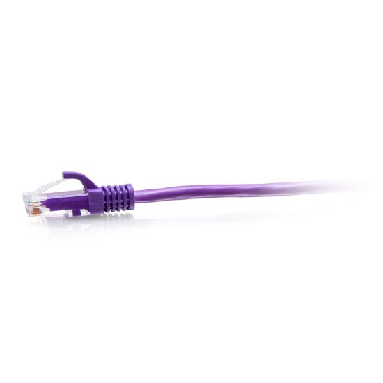 C2G Câble de raccordement Ethernet fin Cat6a non blindé (UTP) avec protection anti-accrochage de 2,1 m - Violet