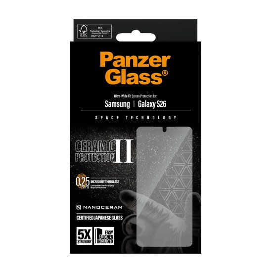 PanzerGlass ® Ceramic Screen Protector Samsung Galaxy S26 | Ultra-Wide Fit w. EasyAligner Protection d'écran transparent 1 pièce(s)