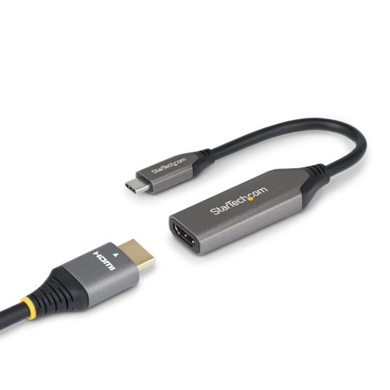 StarTech.com Adaptateur USB-C vers HDMI, 8K 60 Hz / 4K 120 Hz, Compatible Thunderbolt / USB4, Convertisseur USB C vers HDMI 2.1, HDR10+, Câble de 20 cm StarTech.com Adaptateur USB-C vers HDMI, 8K 60 Hz / 4K 120 Hz, Compatible Thunderbolt / USB4, Convertisseur USB C vers HDMI 2.1, HDR10+, Câble de 20 cm