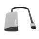Manhattan Dock/hub USB-C avec lecteur de cartes, 5 ports : HDMI, 2x USB-A + 2x USB-C, avec Power Delivery (PD) 100 W - nécessite un chargeur USB-C externe (non inclus). Alimenté par USB (aucune alimentation externe requise) lorsque le PD n'est pas utilisé