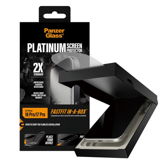 PanzerGlass ® Platinum Screen Protector iPhone 2026 Pro | 17 Pro w. FASTFIT IN-A-BOX Protection d'écran transparent 1 pièce(s)