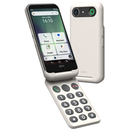 Doro Aurora A20 11,4 cm (4.5") Double SIM Android 14 4G USB Type-C 4 Go 64 Go 3000 mAh Noir, Blanc