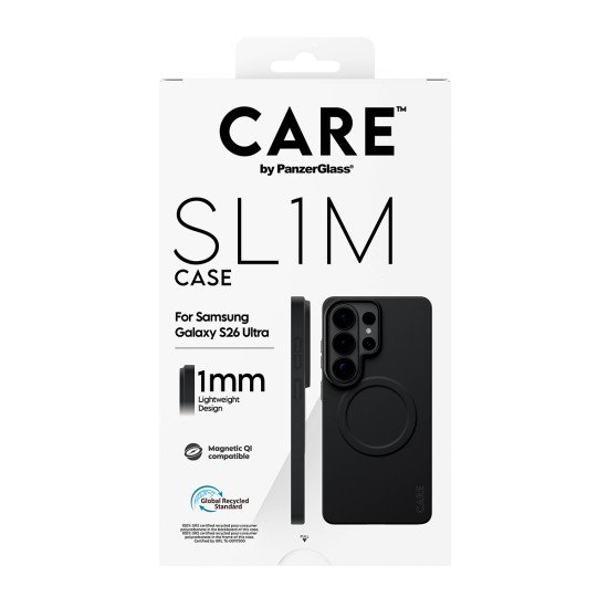 PanzerGlass CARE™ by ® SL1M Case Black w. Qi Samsung Galaxy S26 Ultra coque de protection pour téléphones portables 17,5 cm (6.9") Housse Noir