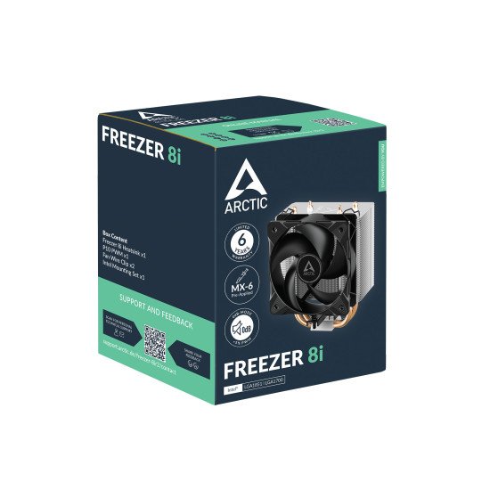 ARCTIC Freezer 8i Processeur Refroidisseur d'air 10 cm Aluminium, Noir