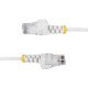 StarTech.com Câble Ethernet CAT6 Blanc Fin de 2m, Sans Accroc, 100W PoE, UTP, LSZH, Fil de Cuivre Pur 28AWG, Cordon Patch Réseau RJ45 avec Serre-Câble, Contrôlé Fluke