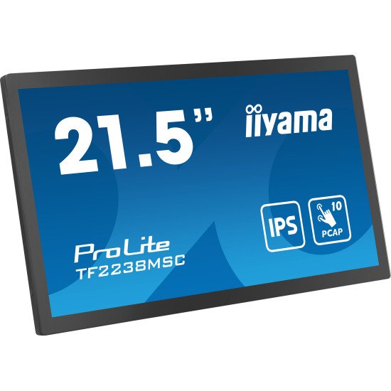 iiyama PROLITE Carte A numérique 55,9 cm (22") LED 600 cd/m² Full HD Noir Écran tactile
