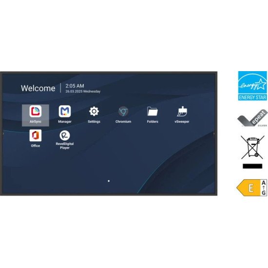 Viewsonic CDE4314-2C Écran d'affichage dynamique Écran plat de signalisation numérique 109,2 cm (43") LCD Wifi 500 cd/m² 4K Ultra HD Noir Intégré dans le processeur Android 14 24/7