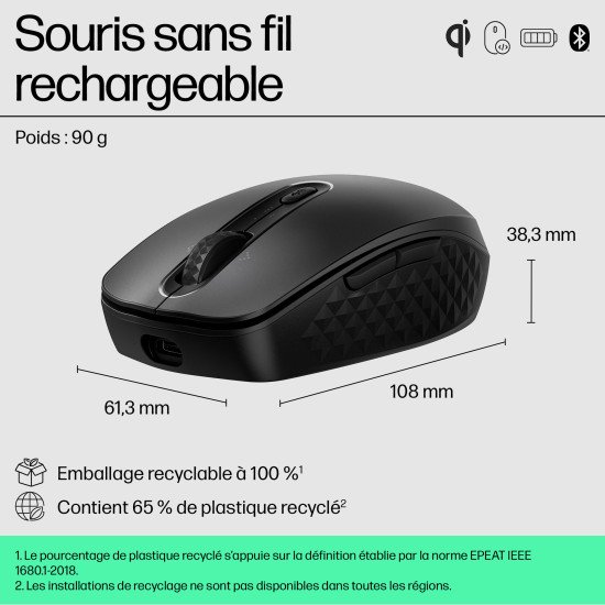 HP Souris WRLS avec charge Qi 650