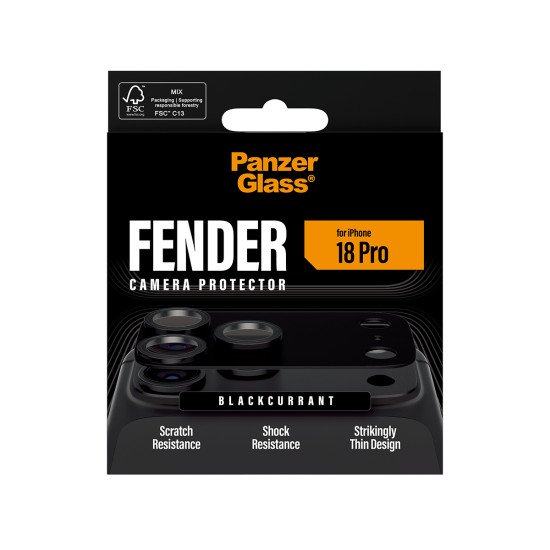 PanzerGlass ® Fender Camera Lens Protector Blackcurrant iPhone 2026 Pro Protection d'écran transparent 1 pièce(s)