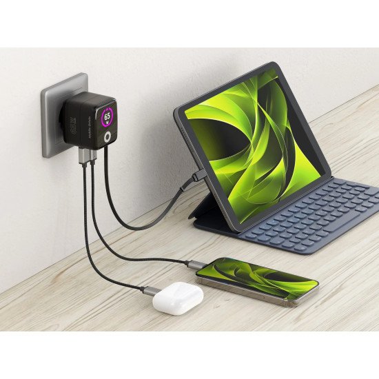 Mobile Origin MO-65WDCH-PW3 chargeur d'appareils mobiles Universel Noir Secteur Charge rapide Intérieure