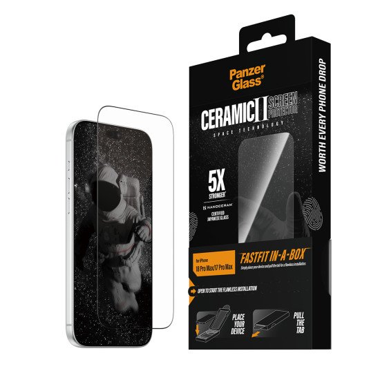 PanzerGlass ® Ceramic Screen Protector iPhone 2026 Pro Max | 17 Pro Max w. FASTFIT IN-A-BOX Protection d'écran transparent 1 pièce(s)