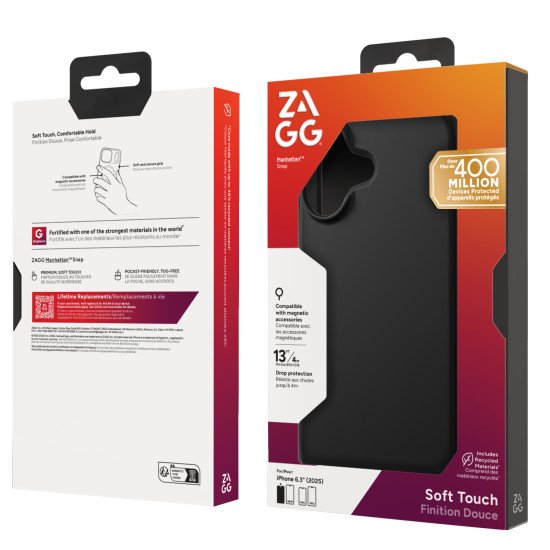 ZAGG Manhattan Snap coque de protection pour téléphones portables 16 cm (6.3") Housse Noir