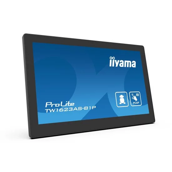 iiyama TW1623AS-B1P affichage de messages Écran plat interactif 39,6 cm (15.6") Wifi 450 cd/m² Double Full HD Noir Écran tactile Intégré dans le processeur Android 24/7 iiyama TW1623AS-B1P affichage de messages Écran plat interactif 39,6 cm (15.6") Wifi 450 cd/m² Double Full HD Noir Écran tactile Intégré dans le processeur Android 24/7