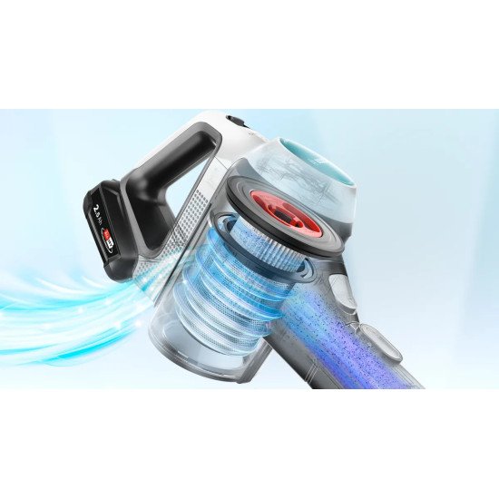 Bosch BSS712XHYG aspirateur balai et balai électrique Aspirateur-balai 2 en 1 Batterie Sec HEPA Sans sac 0,3 L Couleur aqua, Noir, Argent, Blanc 2,5 Ah