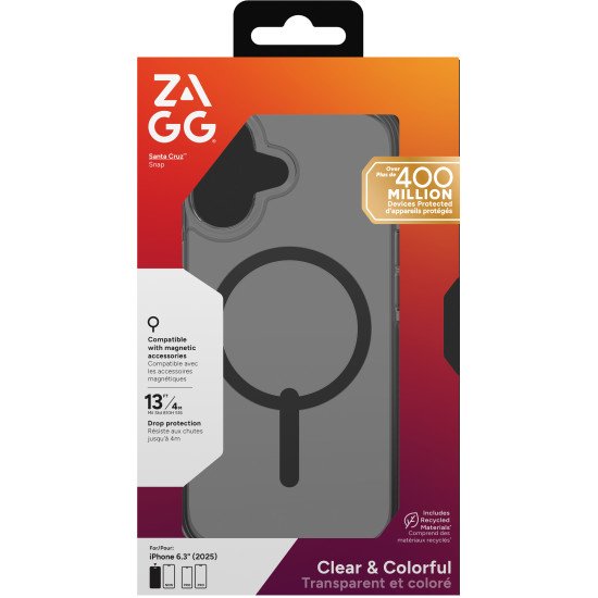 ZAGG Santa Cruz Snap coque de protection pour téléphones portables 16 cm (6.3") Housse Noir ZAGG Santa Cruz Snap coque de protection pour téléphones portables 16 cm (6.3") Housse Noir