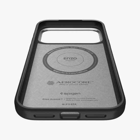 Spigen Enzo Aramid T (MagFit) coque de protection pour téléphones portables 16 cm (6.3") Housse Noir, Argent