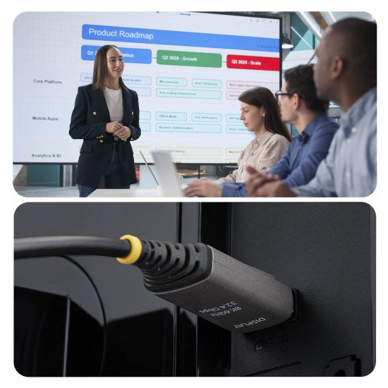 StarTech.com Câble Optique Actif Hybride (AOC) DisplayPort 1.4 de 30m, CMP Plenum, 8K 60Hz, 32,4 Gbps, Câble DisplayPort Actif