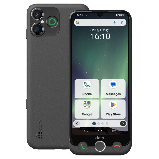 Doro Aurora A30 15,5 cm (6.1") Double SIM Android 14 4G USB Type-C 6 Go 128 Go 5000 mAh Graphite
