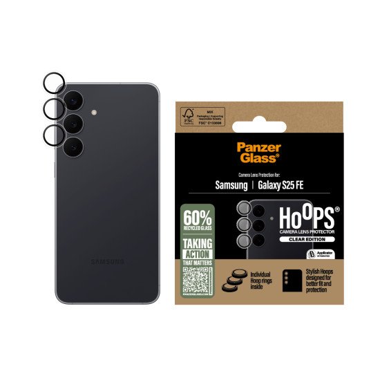 PanzerGlass ® Hoops® Camera Lens Protector Transparent Samsung Galaxy S25 FE 5G Protection d'écran transparent 1 pièce(s)