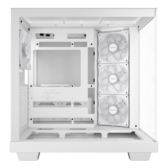 be quiet! Light Base 500 Blanc | Boîtier PC ARGB vitré, Mini ITX / Micro ATX / ATX, 4 ventilateurs Light Wings LX 120 mm