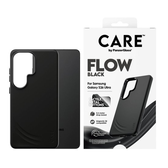 PanzerGlass CARE™ by ® Flow Case Black w. Qi Samsung Galaxy S26 Ultra coque de protection pour téléphones portables Housse Noir