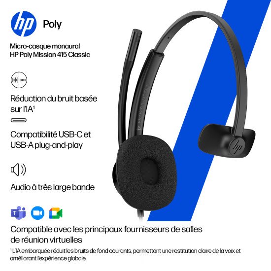 HP Poly Micro-casque filaire USB binaural Mission 425
