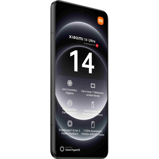 Xiaomi 14 Ultra 17,1 cm (6.73") Double SIM 5G USB Type-C 16 Go 512 Go 5000 mAh Noir Xiaomi 14 Ultra 17,1 cm (6.73") Double SIM 5G USB Type-C 16 Go 512 Go 5000 mAh Noir