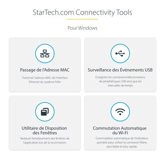 StarTech.com Station d'Accueil USB4, USB-C 40Gbps, Double Vidéo HDMI, Jusqu'à 2x 4K 60Hz 4:4:4 (RGB) ou 2x 4K 120Hz 4:2:2, Dock Multi-Moniteur, 6x USB, 2.5GbE, 100W PD StarTech.com Station d'Accueil USB4, USB-C 40Gbps, Double Vidéo HDMI, Jusqu'à 2x 4K 60Hz 4:4:4 (RGB) ou 2x 4K 120Hz 4:2:2, Dock Multi-Moniteur, 6x USB, 2.5GbE, 100W PD