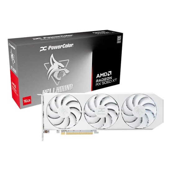PowerColor Hellhound Radeon RX 9060 XT Spectral White AMD 16 Go GDDR6