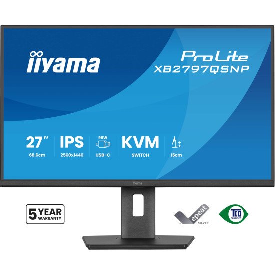 iiyama ProLite XB2797QSNP-B1 écran PC 68,6 cm (27") 2560 x 1440 pixels Quad HD LED Noir
