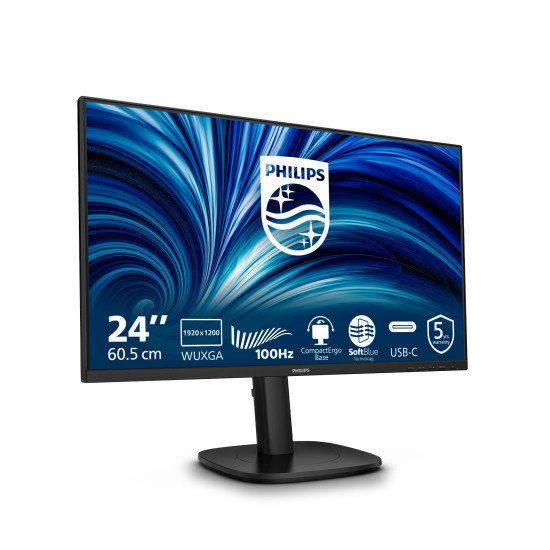 Philips 3000 series 24B2N3200D/00 écran PC 61,2 cm (24.1") 1920 x 1200 pixels WUXGA LCD Noir