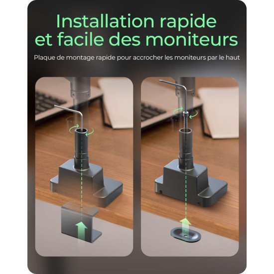 ICY BOX IB-MS702-T support d'écran plat pour bureau 144,8 cm (57") Noir