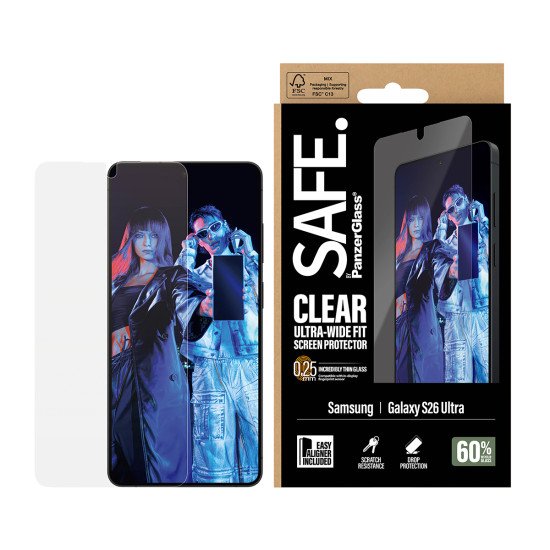 PanzerGlass SAFE. by ® Screen Protector Samsung Galaxy S26 Ultra | Ultra-Wide Fit w. EasyAligner Protection d'écran transparent 1 pièce(s)
