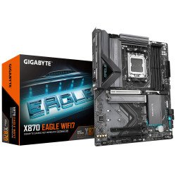 GIGABYTE Carte Mère X870 EAGLE WIFI7 - Prend en charge les processeurs AMD Ryzen 9000, VRM à 14+2+2 phases, jusqu'à 8000MHz DDR5 (OC), 4xPCIe 5.0 + 3xM.2, Wi-Fi 7, LAN 2.5GbE, USB 3.2 Gen 2x2 GIGABYTE Carte Mère X870 EAGLE WIFI7 - Prend en charge les processeurs AMD Ryzen 9000, VRM à 14+2+2 phases, jusqu'à 8000MHz DDR5 (OC), 4xPCIe 5.0 + 3xM.2, Wi-Fi 7, LAN 2.5GbE, USB 3.2 Gen 2x2