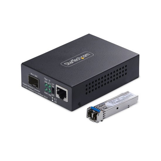 StarTech.com MCM1110SMLC40 convertisseur de support réseau 2000 Mbit/s 1310 nm Monomode Noir