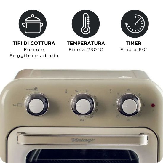 Ariete 4632/03 Unique 16 L Pose libre 1400 W Friteuse d'air chaud Beige
