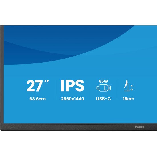 iiyama ProLite XB2797QSN-B1 écran PC 68,6 cm (27") 2560 x 1440 pixels Quad HD LCD Noir