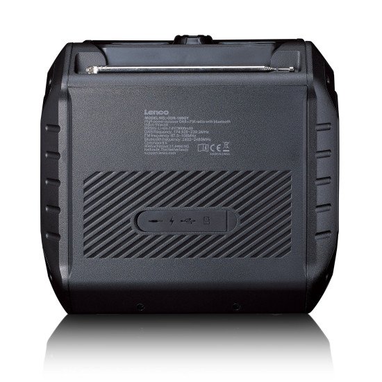 Lenco ODR-160GY Radio portable Analogique et numérique Noir, Orange
