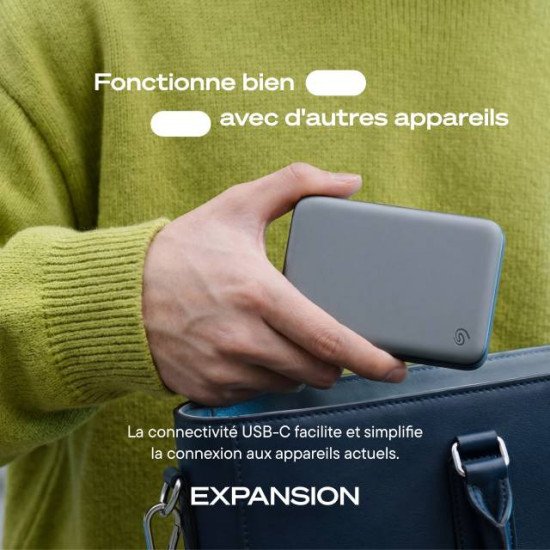 Seagate Expansion disque dur externe 2 To 2.5" USB Type-C Noir
