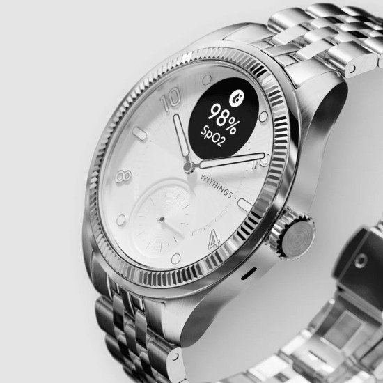 Withings ScanWatch Nova OLED 39 mm Hybride Gris, Titane GPS (satellite)