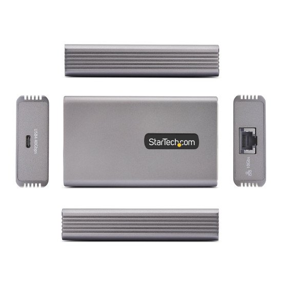 StarTech.com Adaptateur USB4 vers Ethernet, 10GbE, Multi-Gigabit, Compatible Thunderbolt, Carte Réseau 10GBASE-T/5G/2,5G, Adaptateur Ethernet 10G, Câble USB4 de 0,5m, Win/Mac, TAA