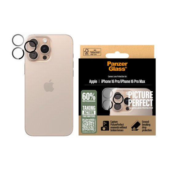 PanzerGlass ® PicturePerfect Camera Lens Protector iPhone 16 Pro | 16 Pro Max Protection d'écran transparent Apple 1 pièce(s)