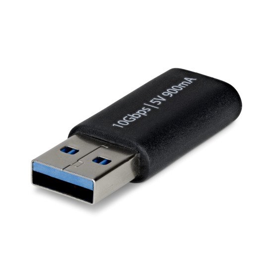 StarTech.com Adaptateur USB-A vers USB-C, Convertisseur USB-A Mâle vers USB-C Femelle, USB 10Gbps, 5V 900mA, Adaptateur USB vers USB-C pour Chargeurs/Hubs USB-A