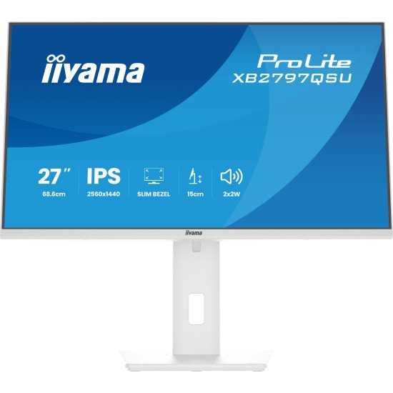 iiyama ProLite XB2797QSU-W1 écran PC 68,6 cm (27") 2560 x 1440 pixels Quad HD LED Blanc