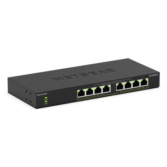 NETGEAR GS308LP Non-géré Gigabit Ethernet (10/100/1000) Connexion Ethernet POE Bureau Noir