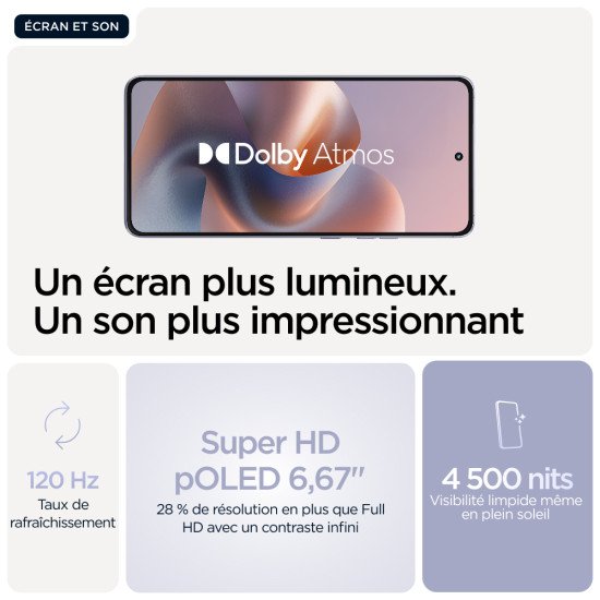 Motorola moto g86 5G 16,9 cm (6.67") Double SIM Android 15 USB Type-C 8 Go 256 Go 5200 mAh Lilas