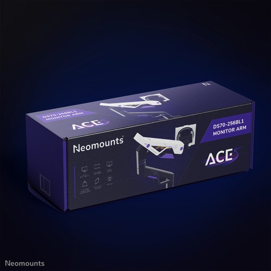 Neomounts DS70-256BL1 Support de écran à fixer gaming 24-57" - ressort à gaz - Topfix - arrêt à 180°