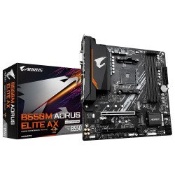 GIGABYTE B550M AORUS ELITE AX Carte mère - Processeurs AMD Ryzen 5000, VRM 5+3 phases, jusqu'à 4733 MHz DDR4, 1xPCIe 4.0 + 1xPCIe 3.0 M.2, Wi-Fi 6E, LAN 1GbE, USB 3.2 Gen 1 GIGABYTE B550M AORUS ELITE AX Carte mère - Processeurs AMD Ryzen 5000, VRM 5+3 phases, jusqu'à 4733 MHz DDR4, 1xPCIe 4.0 + 1xPCIe 3.0 M.2, Wi-Fi 6E, LAN 1GbE, USB 3.2 Gen 1