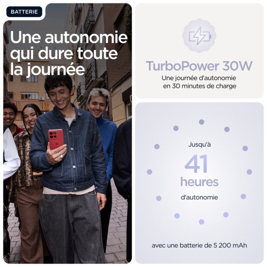 Motorola moto g86 5G 16,9 cm (6.67") Double SIM Android 15 USB Type-C 8 Go 256 Go 5200 mAh Lilas