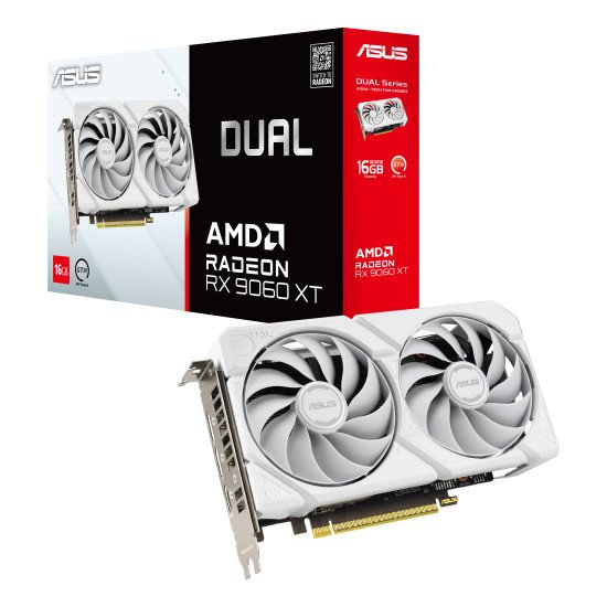 ASUS Dual -RX9060XT-16G-WHITE AMD Radeon RX 9060 XT 16 Go GDDR6